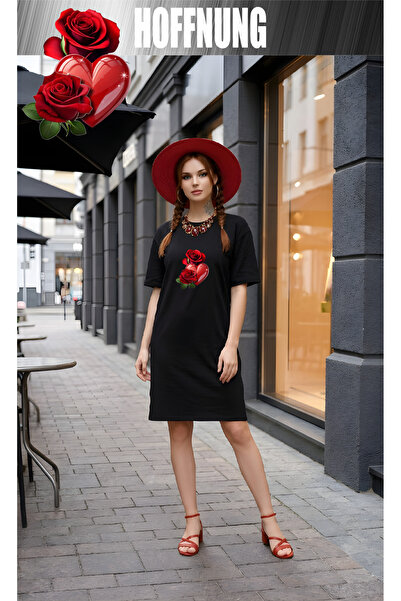 HOFFNUNG Women's Short Sleeve Crew Neck T-Shirt Dress Nightgown