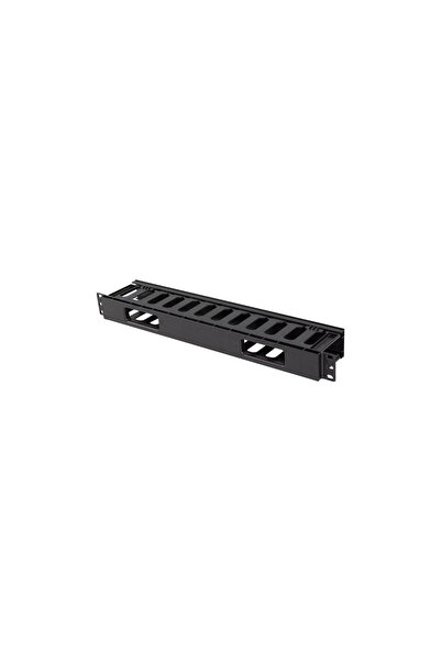 Lanberg Organizator cabluri RACK 19 1U tip pieptene, închis, din plastic, neg...