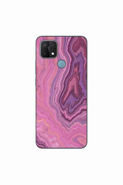 OEM Husa compatibila cu Oppo A15 si A15s Silicon Gel Tpu Model Pink Quartz Ma...