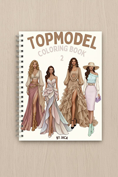 JACA TopModel Boyama Kitabı 2 Kıyafet Tasarım Büyük Boy Boyama Kitabı