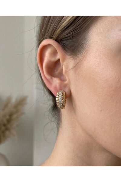 XUPING JEWELRY أقراط من الفولاذ موديل Xuping مرصعة بحجر الزركون
