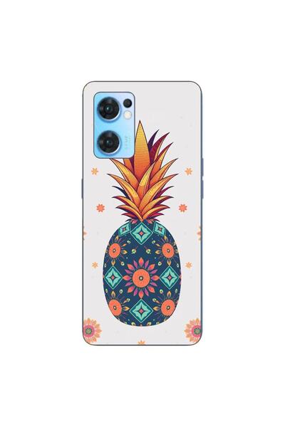 OEM Husa compatibila cu Oppo Reno7 5G Silicon Gel Tpu Model Floral Pineapple
