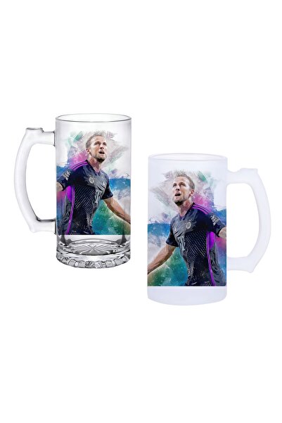Ghostbastır Harry Kane Beer Glass with Handle, Available in Frosted or Clear 097