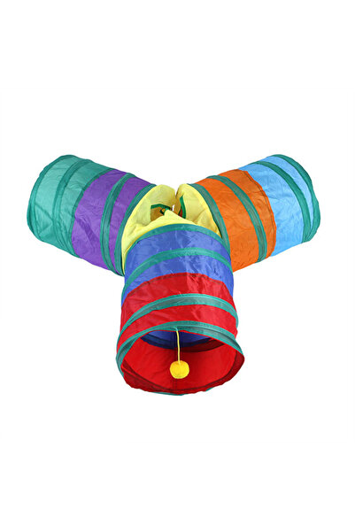 Meng tuo Rainbow cat tunnel foldable cat self-hey anti-boredom toy scratch-re...