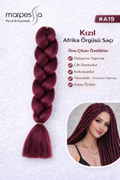 Marpessa Afrika Örgüsü Rasta Ve Box Braid Için Sentetik Saç 100gr