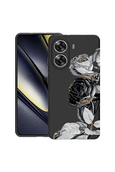 bestcase ¬Æ Husa pentru Poco X7 Pro 5G, Black Rose, Slim Silicon 0.8MM, Antis...