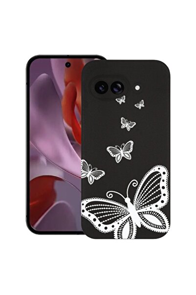 bestcase Калъф за Google Pixel 9a, Пеперуда, Тънък силиконов 0.8ММ, Противоуд...