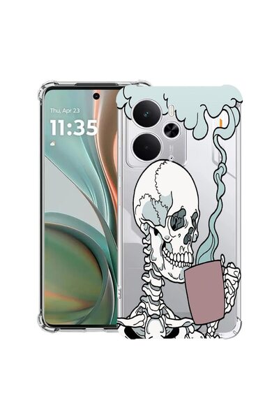 bestcase Husă pentru Realme 14 5G cu design craniu, anti-șoc, cu colțuri întă...