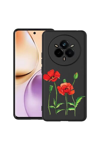 bestcase Husă pentru Realme 14 Pro 5G, Red Poppy, Silicon subțire de 0.8MM, A...