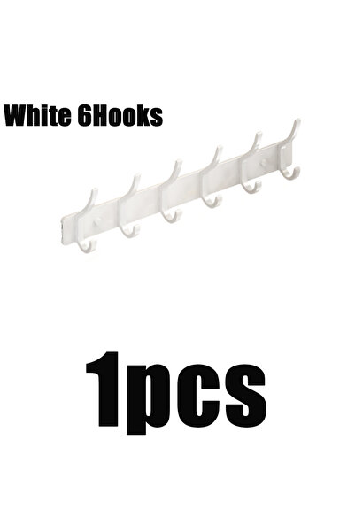 Choice 1pcs White 6Hooks 1pcs 4/6/8hooks No Drill Door Behind Hook Storage Wa...