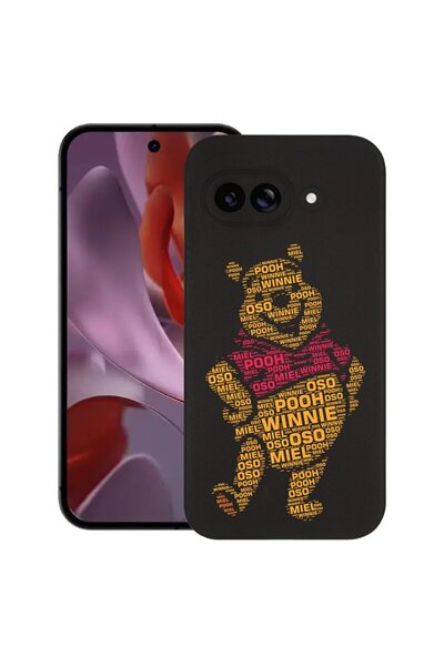 bestcase Калъф за Google Pixel 9a, Калиграфия Пух, Тънък силиконов 0.8ММ, Про...