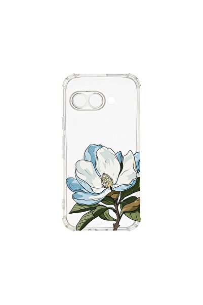 bestcase Противоударен калъф, съвместим с Google Pixel 9a, Флорален - Синя ма...