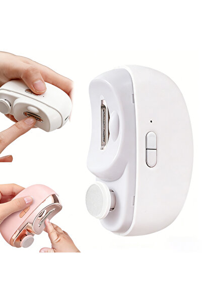 choice2 White Electric Nail Clippers Automatic Anicure Trimmer With Light Adu...