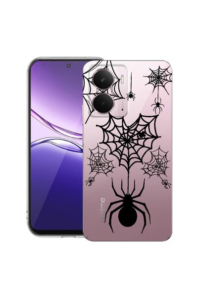 bestcase ¬Æ Husa pentru Realme P3 cu Design Spider Web, Clear Slim Silicon, A...