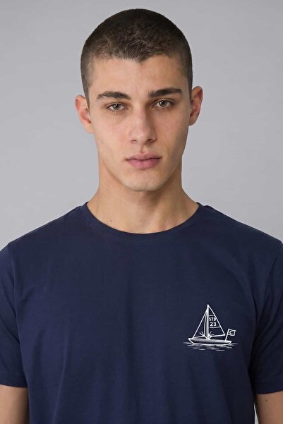 Coredra Tricou bărbătesc Sailor Regular Fit - Bleumarin - C102