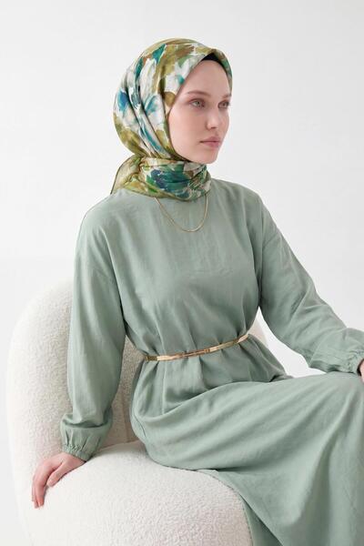 Silk Home Soft Scarf Watercolor Bright Green 90X90