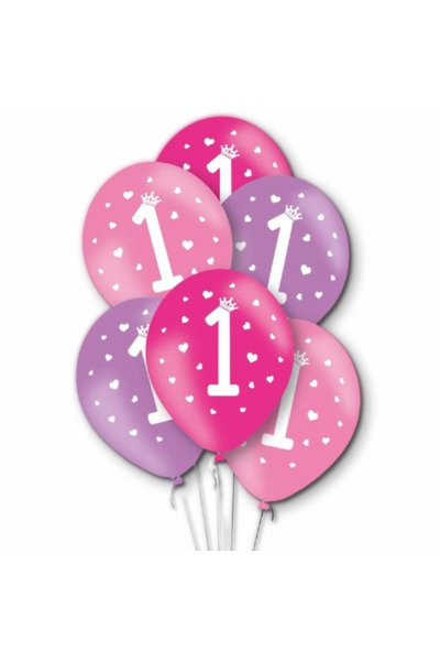 Flippy Set 10 Baloane Cifra 1 pentru Petrecere, Latex, Decor Aniversare 1 An