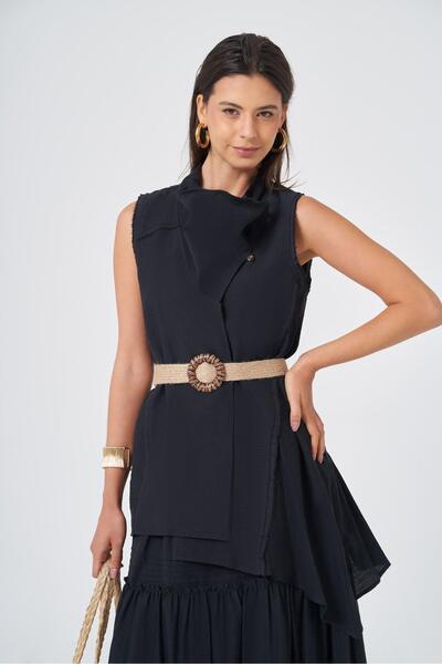 FTZ WOMEN Set vestă și fustă de damă din in 31358