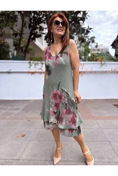 DenizEge Italian Sakura Dress Khaki