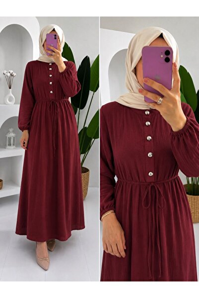 suphan tekstil ROCHIE BOYDAN DIN MATERIAL MUSLINĂ CU NASTURI