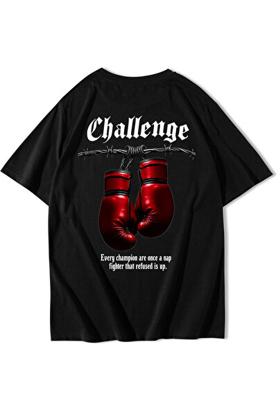 BRZ COLLECTION Unisex Oversize Boxing T-Shirt (Black)