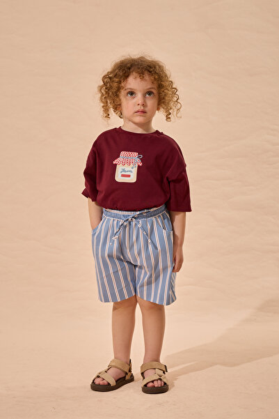 Fahhar Kids Pantaloni scurți Bermuda cu dungi Albastru
