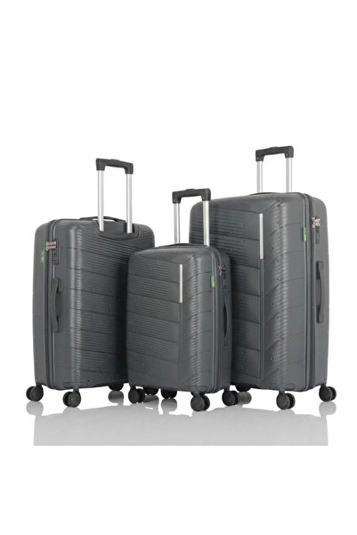 PP 3-Piece Shatter-Proof Travel Luggage Set – Durability & Style – 360-Degree...