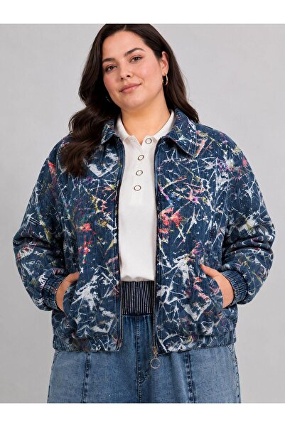 LADYSAN STUDİO Desenli Bomber Ceket
