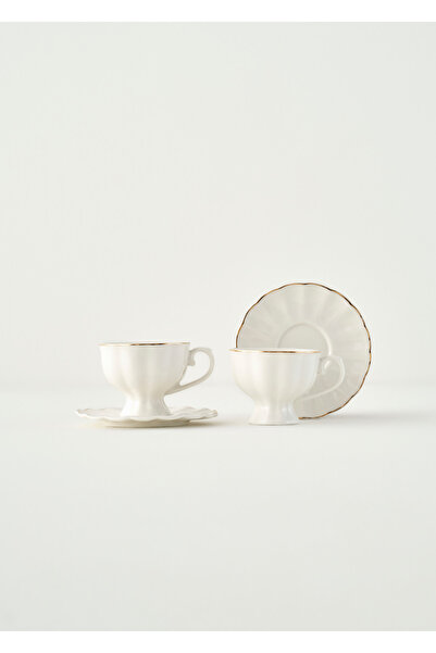 Bella Maison Victoria New Bone 2'Li Coffee Cup Set Gold (110 Cc)