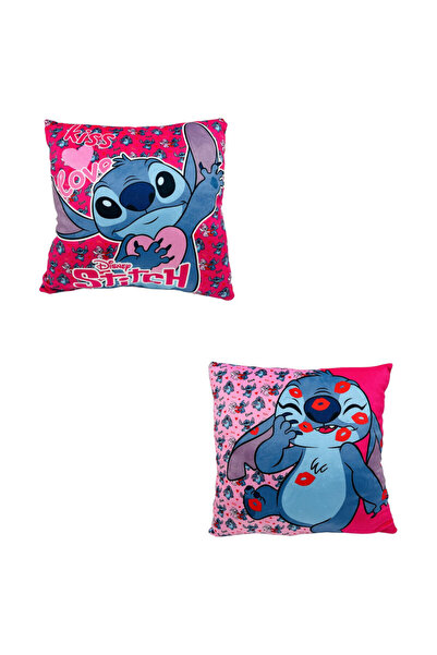 Stitch Αναστρέψιμο παιδικό μαξιλάρι, 38x38 εκ., ροζ, Fun, Stitch, Disney