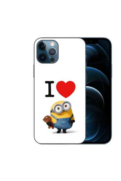 OEM Husa compatibila cu Apple iPhone 12 Pro Silicon Gel Tpu Model I Love Minions