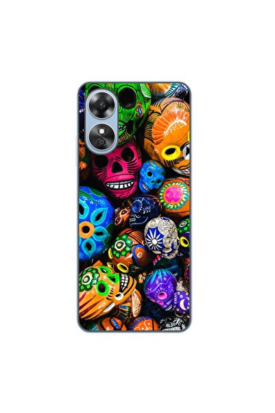 OEM Husa compatibila cu Oppo A17 Silicon Gel Tpu Model Halloween Cranii Colorate