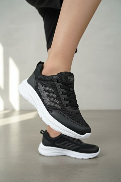 enoch Women's Black Mesh and Dynamic Flame Stripe Lightweight Comfortable Cas...