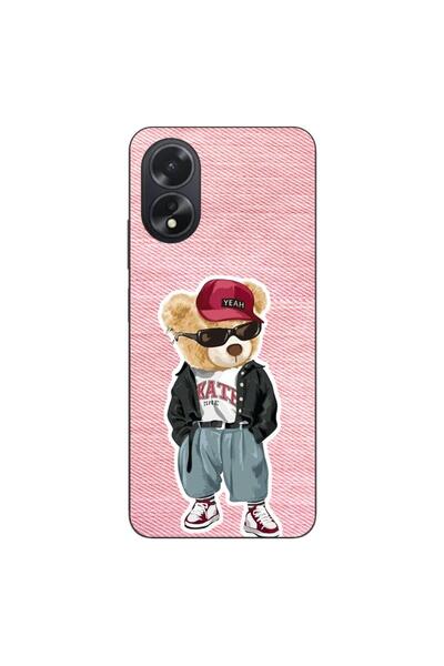 OEM Husa compatibila cu Oppo A38 4G Silicon Gel Tpu Model Pink Jeans Bear