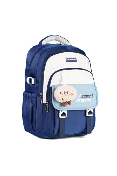 nacar çarşı Relaxion 2462 Children's Navy Blue Plush Functional School Bag wi...