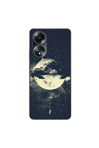 OEM Θήκη συμβατή με Oppo A58 4G Σιλικόνης Τζελ TPU Μοντέλο Moon Climbing