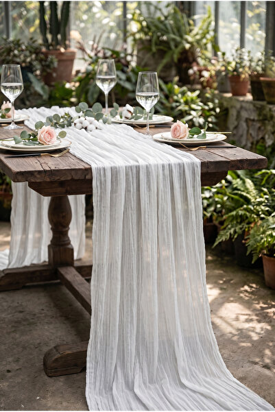 Soft Kare Bohemian Tulle Runner Tablecloth – Elegant Sophistication and Moder...