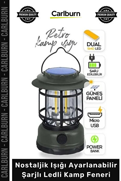 Carlburn #KampFeneri Retro Vintage USB Dekoratif Bahçe Nostaljik Işığı Ayarla...