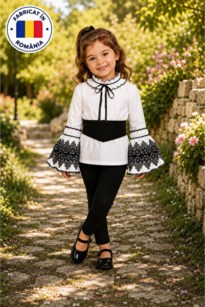 OEM Traditional Shirt for Girls, Cotton, White, Bell Sleeves, Lace Applique, ...