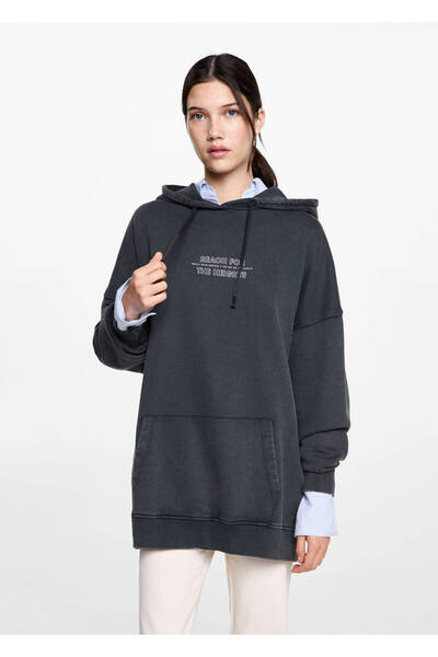 Mango Teen Yazılı oversize sweatshirt
