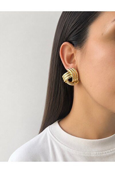 Lisse.co Large Knot Spiral Model Steel Earrings