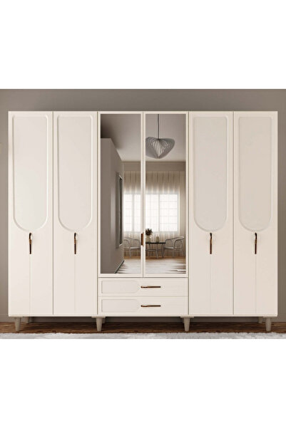 miracool Açelya 6 Kapaklı Gardrop / 6 Kapılı Dolap / Komple MDF / Modern Tasarım