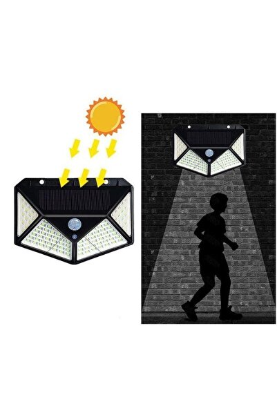 BaoBao Lampă solară LED de perete, plastic, IP65, autonomie 35000 de ore, negru