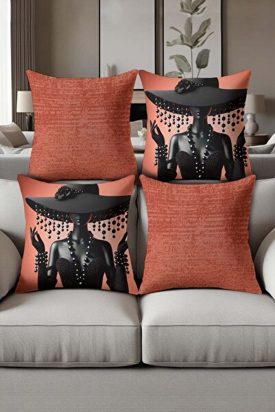 Dolce Mariee Digital Printed Soft Textured 4-Piece Throw Pillow Cover Set Krl...