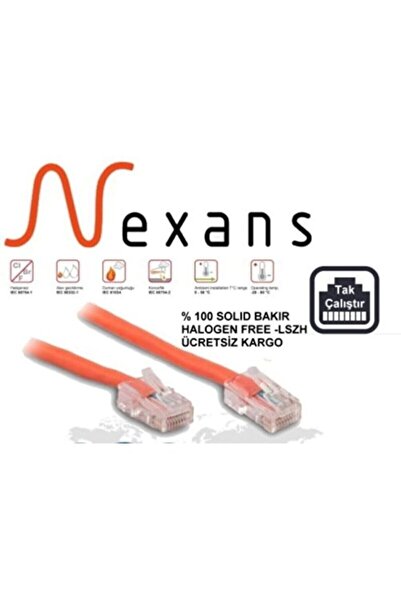 Nexans 1 Metre Cat6 Data Kablosu H.free Turuncu Renk Patch Cord
