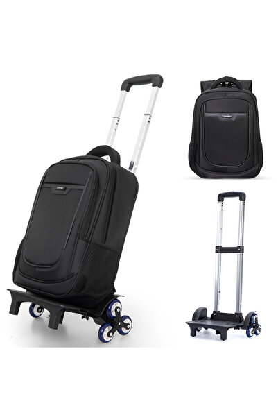Eazy Kids 16” Backpack w/ Universal School Bag Trolley – Black