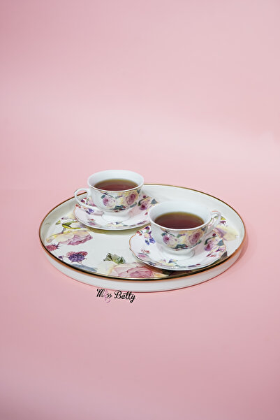 Miss Betty Rose Deluxe Enamel Tea Tray Decorative Vintage Serving Tray