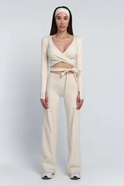 zynexonline VYBE Wrap Uzun Kollu Crop