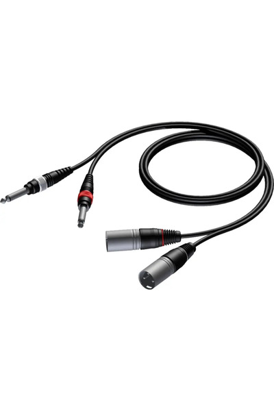 PROCAB Cablu Jack 6.3mm x2 - XLR x2 3m negru (CAB708/3)