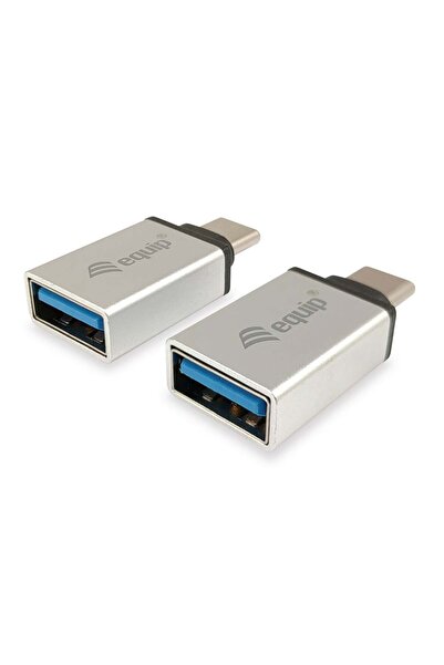 EQUIP Adapter USB-C->USB-A3.0 St/Bu 2Stk Alu.
